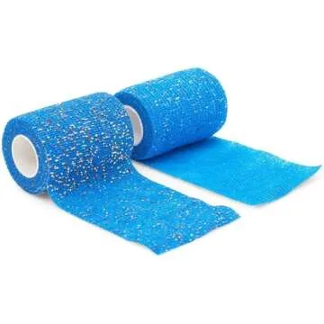 Zodaca Self Adhesive Wrap, Glitter Cohesive Vet Tape for Pets (3x180 Inch, 12 Pack)