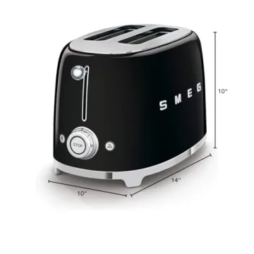 Elegant Smeg 2-Slice Toaster in Black for Perfect Toast