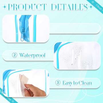 Locmeo Clear Makeup Travel Bag Set - 6 Durable PVC Bags