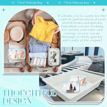 Locmeo Clear Makeup Travel Bag Set - 6 Durable PVC Bags