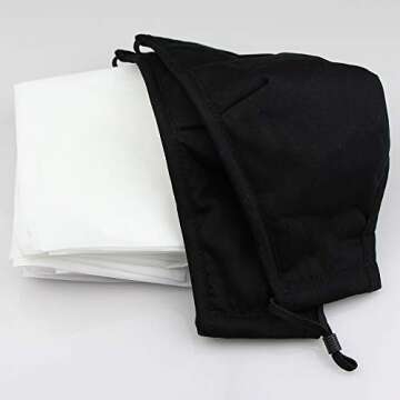 Jugaogao 2 Pack Cotton Cloth Face Mask with 10 Pcs Filter, Reusable Washable Breathable Protection Masks with Adjustable Ear Loop for Teens and Adults - Black 2 Pack