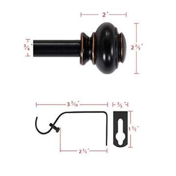 Versatile H.Versailtex Adjustable Curtain Rod Set 48-84 Inches