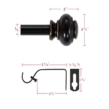 Versatile H.Versailtex Adjustable Curtain Rod Set 48-84 Inches