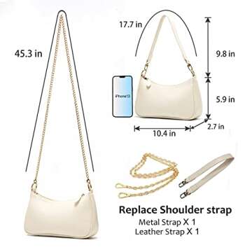 VODIU Clutch Tote Handbags with 2 Removable Straps and Zipper Closure Crossbody Bags Shoulder Purse Handbag for Women