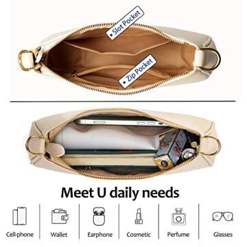 VODIU Clutch Tote Handbags with 2 Removable Straps and Zipper Closure Crossbody Bags Shoulder Purse Handbag for Women