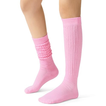 HASMES Women's Light Pink Slouch Socks - Retro Cotton Blend Comfort