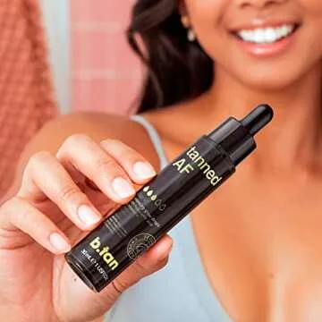 b.tan Darkest Self Tanning Drops for Face & Body | Get Tanned - Best, Darkest Gradual Self Tanner Bronzing Glow Drops, No Fake Tan Smell, Vegan, Cruelty Free, 1.0 Fl Oz