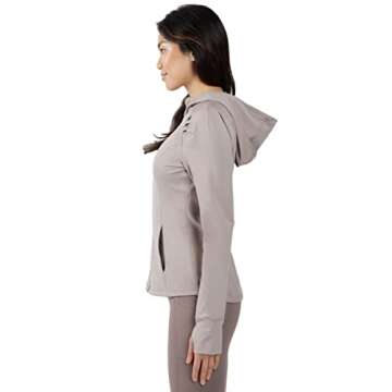 Yogalicious Womens Ultra Soft Lightweight Full Zip Yoga Jacket with Pockets - Satallite - Small