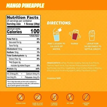 SEEQ Clear Whey Isolate Protein Powder - Mango Pineapple