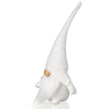 Funoasis Christmas Gnome Snow White Swedish Handmade Plush Gnomes Home Holiday Decor Ornaments Adorable Lucky Valentine Easter Thanks Giving Day Xmas Gift Stuffed Gnomes (Snow White- 16 inches)