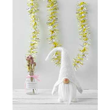 Funoasis Christmas Gnome Snow White Swedish Handmade Plush Gnomes Home Holiday Decor Ornaments Adorable Lucky Valentine Easter Thanks Giving Day Xmas Gift Stuffed Gnomes (Snow White- 16 inches)