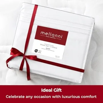 Mellanni Queen Sheets Set - 4 PC Iconic Collection Bedding - Hotel Luxury, Extra Soft, Cooling Bed Sheets - Wrinkle, Fade, Stain Resistant (Queen, White)