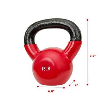 Sunny Health & Fitness Sunny Vinyl Coated Kettlebell (15-Pound)