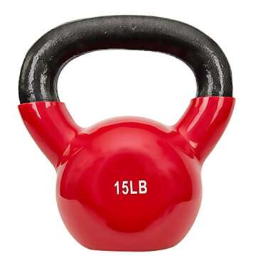 Sunny Health & Fitness Sunny Vinyl Coated Kettlebell (15-Pound)