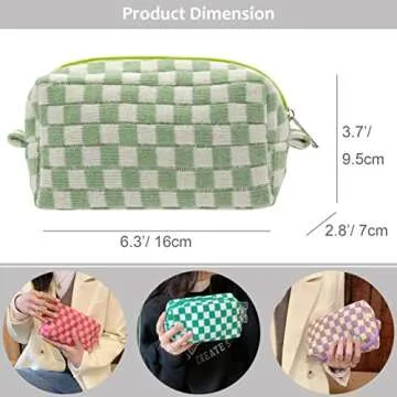 PAZIMIIK Checkered Makeup Bag for Purse - Chic Storage Solution