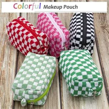 PAZIMIIK Checkered Makeup Bag for Purse - Chic Storage Solution