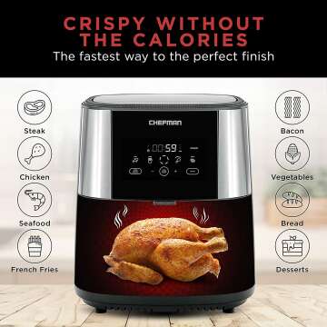 Large 8 Qt Air Fryer Max XL for Healthy Cooking