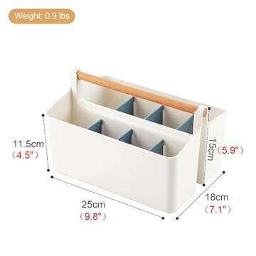 Vidifor Large Portable Basket with Handle, Plastic Craft Storage Organizer Caddy Tote with Adjustabl...