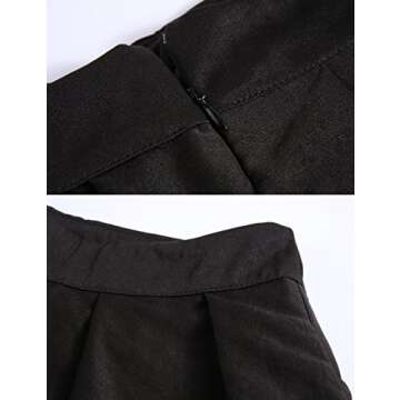 Face N Face Women's High Waisted A line Street Skirt Skater Pleated Full Midi Skirt X-Small Black