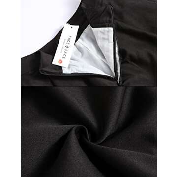 Face N Face Women's High Waisted A line Street Skirt Skater Pleated Full Midi Skirt X-Small Black