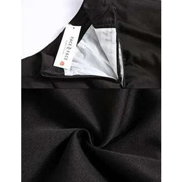 Face N Face Women's High Waisted A line Street Skirt Skater Pleated Full Midi Skirt X-Small Black