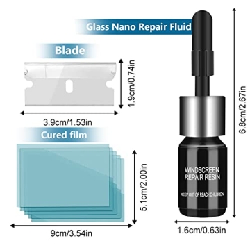 PEAKTOW Windshield Repair Kit, 2 Pack Car Windshield Crack Repair Kit, Rock Chip Repair Kit Windshield for Chips, Cracks, Bulls-Eye & Star-Shape Cack