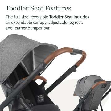 UPPAbaby Vista V2 Stroller - Charcoal & Black Leather