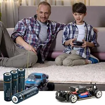 Rechargeable AA Batteries Uzone Lithium Ion 1.5V 2600mWh AA Recharge Battery with USB Charger, 4-in-1 USB Type C Charging Cable, Over 1200 Cycles,Storage Cases, 1.5H Quick Charge AA Battery Pack of 4