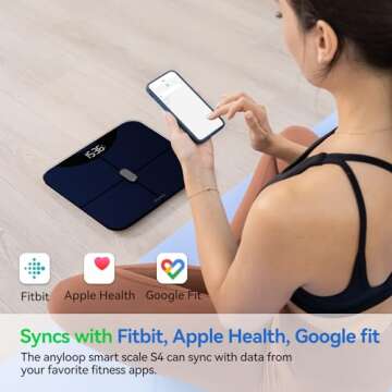 anyloop Smart Scale for Body Weight and Fat Percentage, Digital Scale with BMI, Body Fat, Muscle Mass 13-Measurement, Body Weight Scale Data Sync with APP, Trend Tracking Weight Watchers Scale 400lb