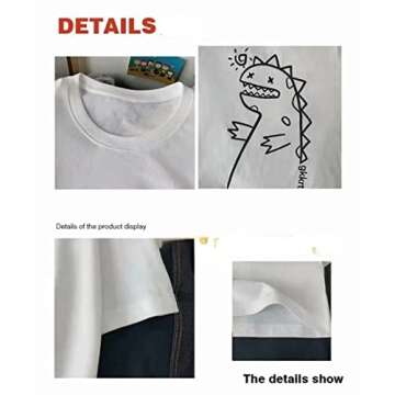 Men Harajuku Streetwear T-Shirt Grunge Oversized Baggy Tee Shirt Y2K Aesthetic Dinosaur Print Goth Emo Summer Clothes