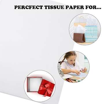 Yeaqee 27x19 Inches Wet Strength Tissue Paper for Art White Wrapping Paper Sheets Packing Tissue Paper for Collage Model Making, Media Crafts Etc Resistant to Tearing When Wet(100 Sheets)