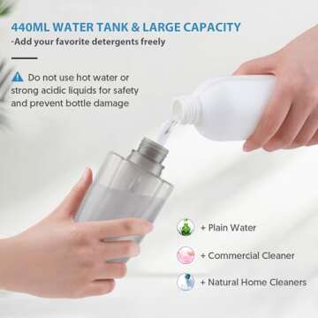 Microfiber Spray Floor Mops for Floors Cleaning- Hardowod Floor Mops with 440ML Refillable Bottles,3 Washable Mop Pads and 1 Scraper Dust Mop Wet Mop for Laminate,Hardwood,Ceramic