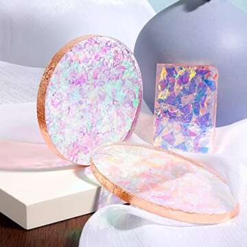 LEOBRO 5 Pack Resin Molds, Include Round, Square, Rectangle, Ellipse, Small Rectangle Shaped Jewelry Casting Molds, Coaster Molds, Come with 1PCS A4 Silicone Sheet and 1PCS Tweezers