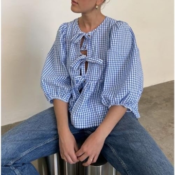 Trendy Tie Front Leopard Print Peplum Top for Women