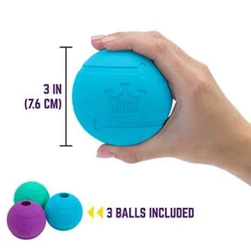 Chew King Fetch Balls Extremely Durable Natural Rubber Toy 3 inch Balls (CM-0263-CS01) , 3 Count ( Pack of 1)