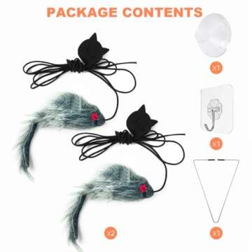 FYNIGO 2 Pcs Self Play Hanging Door Cat Mouse Toys for Bored Indoor Adult Cats Kitten,Interactive Ca...