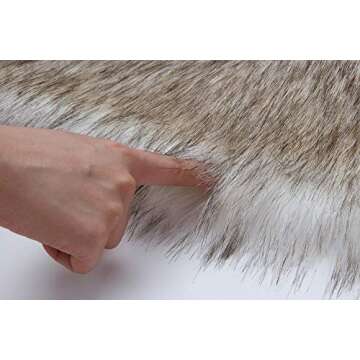 Caracilia Women Luxury Faux Fur Shawl Wrap Stole Cape For Wedding Fox Fur S CA95 Fox White / Brown