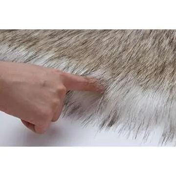 Caracilia Women Luxury Faux Fur Shawl Wrap Stole Cape For Wedding Fox Fur S CA95 Fox White / Brown