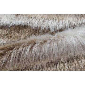 Caracilia Women Luxury Faux Fur Shawl Wrap Stole Cape For Wedding Fox Fur S CA95 Fox White / Brown