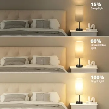 Fenmzee 3 Way Dimmable Touch Lamp for Bedroom