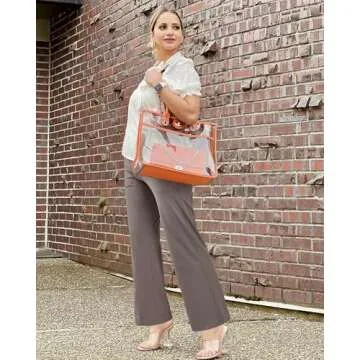 G4Free Loose Pants for Women Wide Leg Trouser Pants with Pockets Stretch Yoga Dress Pants for Business Casual Lounge(Taupe,XL,31")