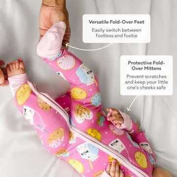 Little Sleepies Zippy Baby & Toddler Pajamas, Sleeper for Boys and Girls, Viscose Derived from Bamboo Newborn Sleeper w/ 2-Way Zipper w/Mitten Cuffs, Sunshine, 6-12M