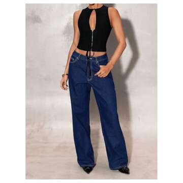 Floerns Women's Sleeveless Cut Out Tank Top  Black