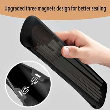 Makeup Brush Holder, Travel Essentials MakeUp Organizer, Silicone Cosmetic Make up Bag Cover Case for Size Toiletries, Small Magnetic Holder Women