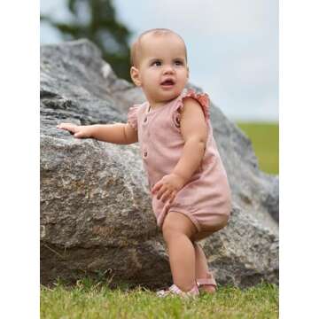 Simple Joys by Carter's Baby Girls' Sleeveless Rompers, Pack of 2, Peach/White Floral, Newborn