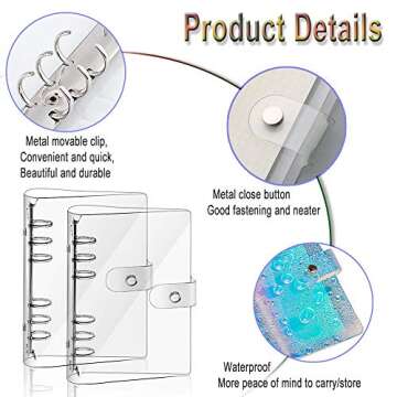 2 PCS A6 Clear Soft PVC Notebook Cover, Refillable Paper PVC Binder, Loose Leaf Personal Planner Bin...