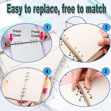 2 PCS A6 Clear Soft PVC Notebook Cover, Refillable Paper PVC Binder, Loose Leaf Personal Planner Binder (2 Transparent)