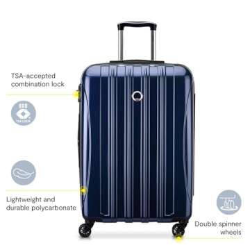DELSY PARIS Helium Aero Expandable Hardside Luggage Set - 21/25 Inch