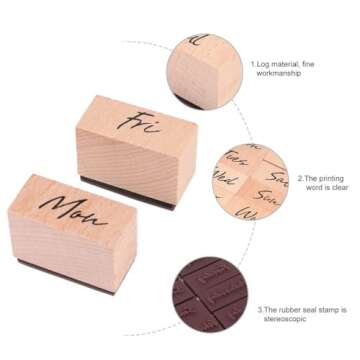 16pcs Retro Wooden Stamps for Creative DIY Crafting