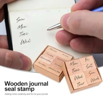 16pcs Retro Wooden Stamps for Creative DIY Crafting